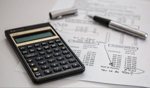 calculator and balance sheet