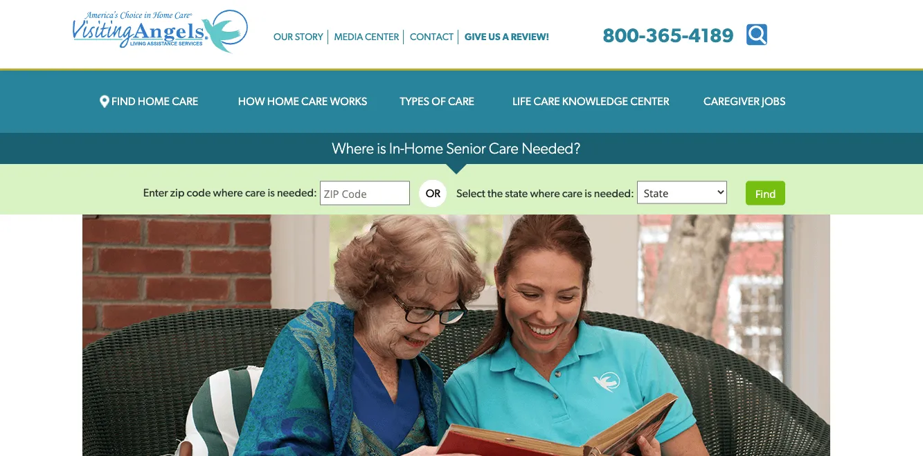 care.com website for caregivers screenshot 