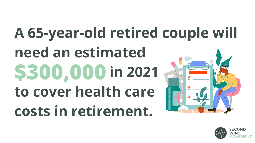 a 60-year-old retired couple will need an estimated $300,000 in 2021 to cover health care costs in retirement
