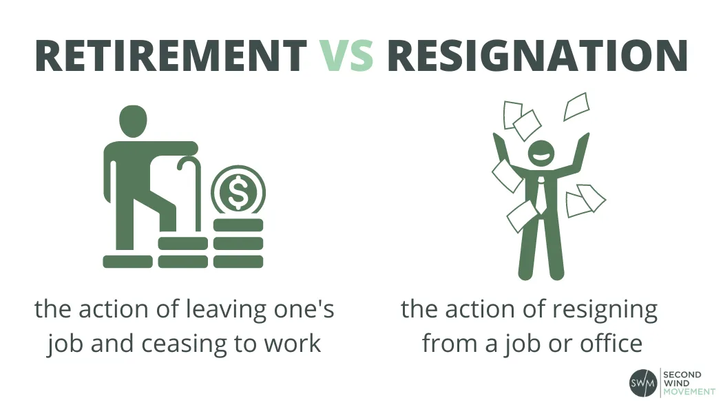 the difference between retirement and resignation
