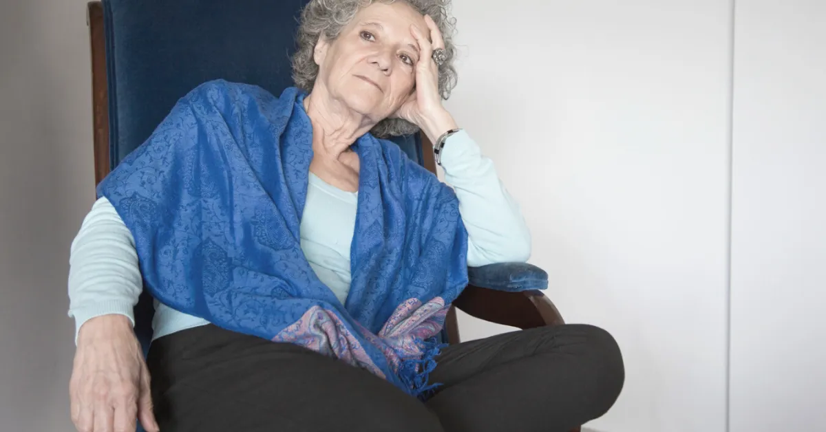 senior woman looking worried