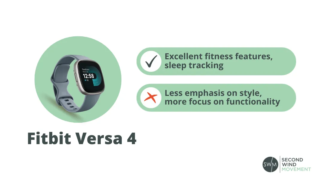 Fitbit Versa 4, pros and cons for seniors
