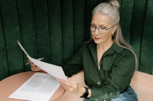 woman reviewing bucket list